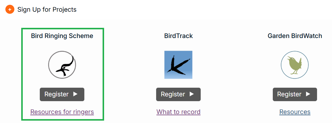 Screenshot of the "Sign Up for Projects" section inside MyBTO